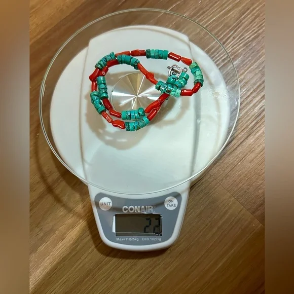 Vintage Red Coral and Turquoise Necklace — Women Jewelry - Picture 7 of 7